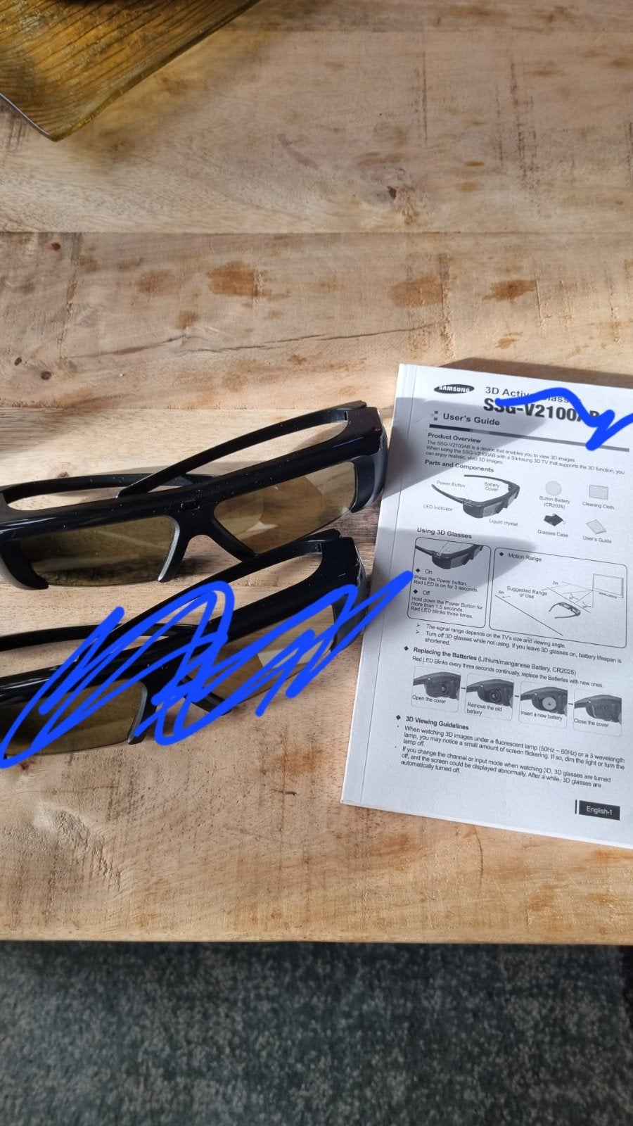 Samsung 3D bril SSG-V2100AB - Zo goed als nieuw, Ophalen of Verzenden