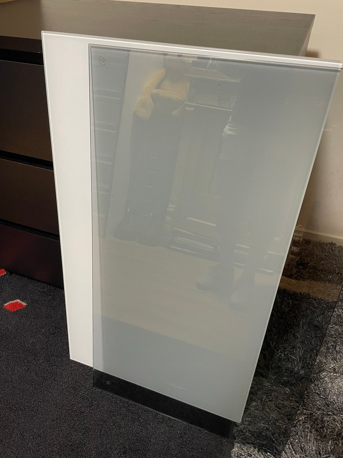 2 IKEA Malm glasplaten 80x48 cm (wit en donker), Ophalen of Verzenden, Gebruikt
