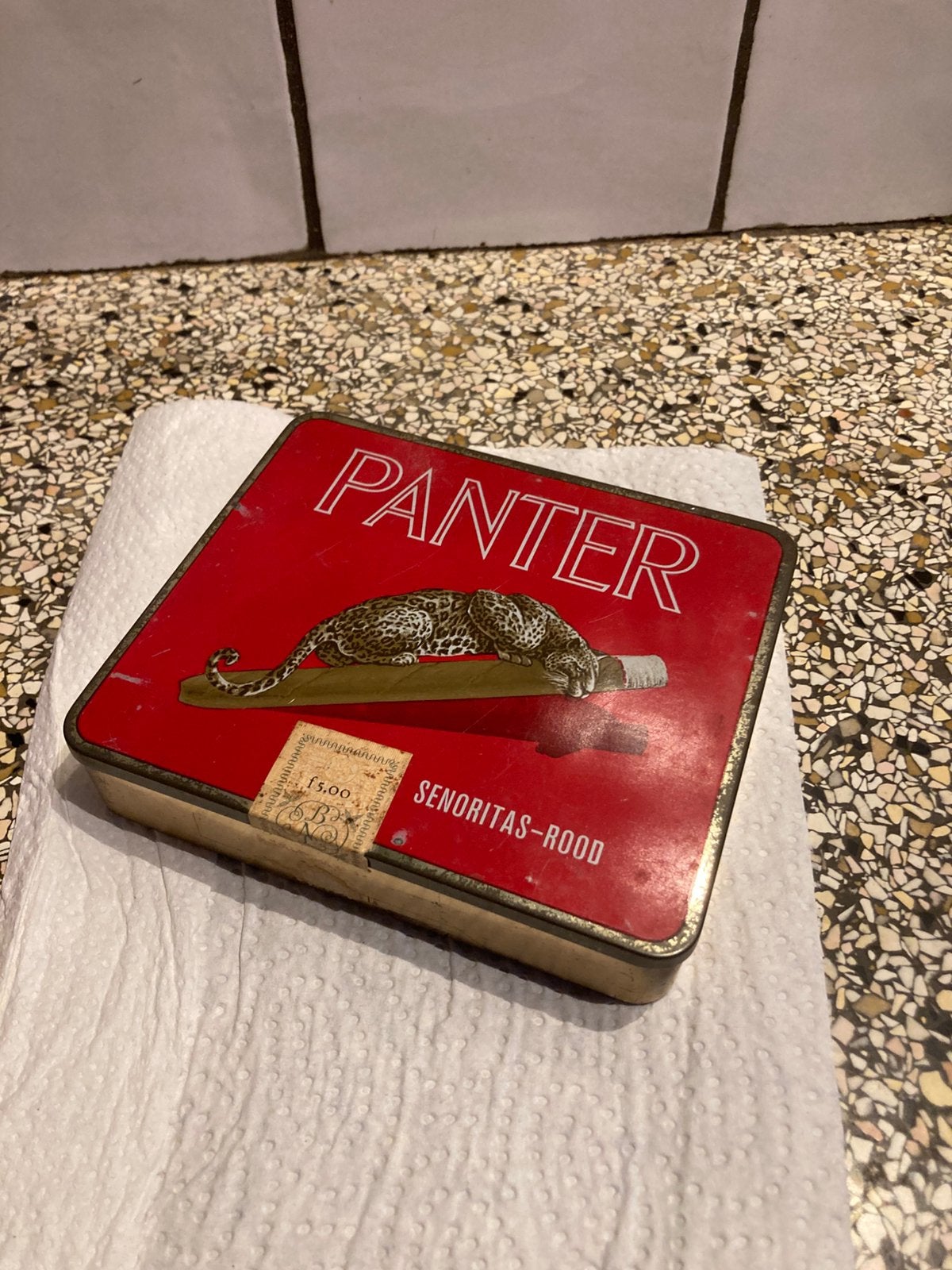 Blik panter, Ophalen of Verzenden, Gebruikt, Overige