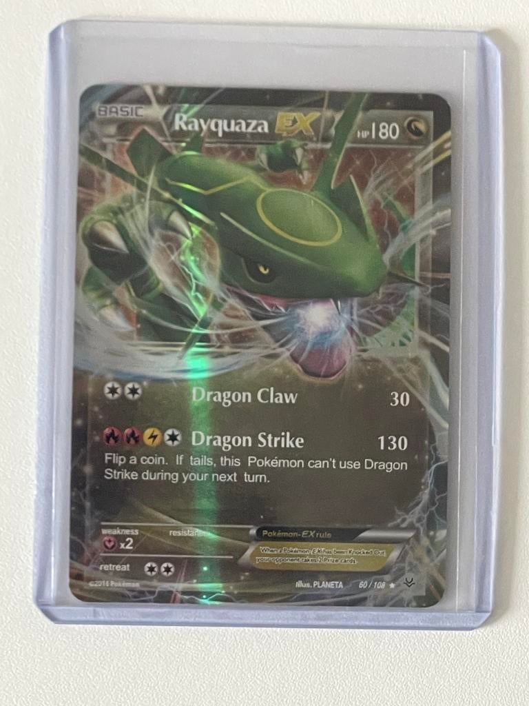 Pokémon Kaart Rayquaza EX 60/108 XY Roaring Skies Foil, Ophalen of Verzenden, Zo goed als nieuw, Losse kaart, Foil