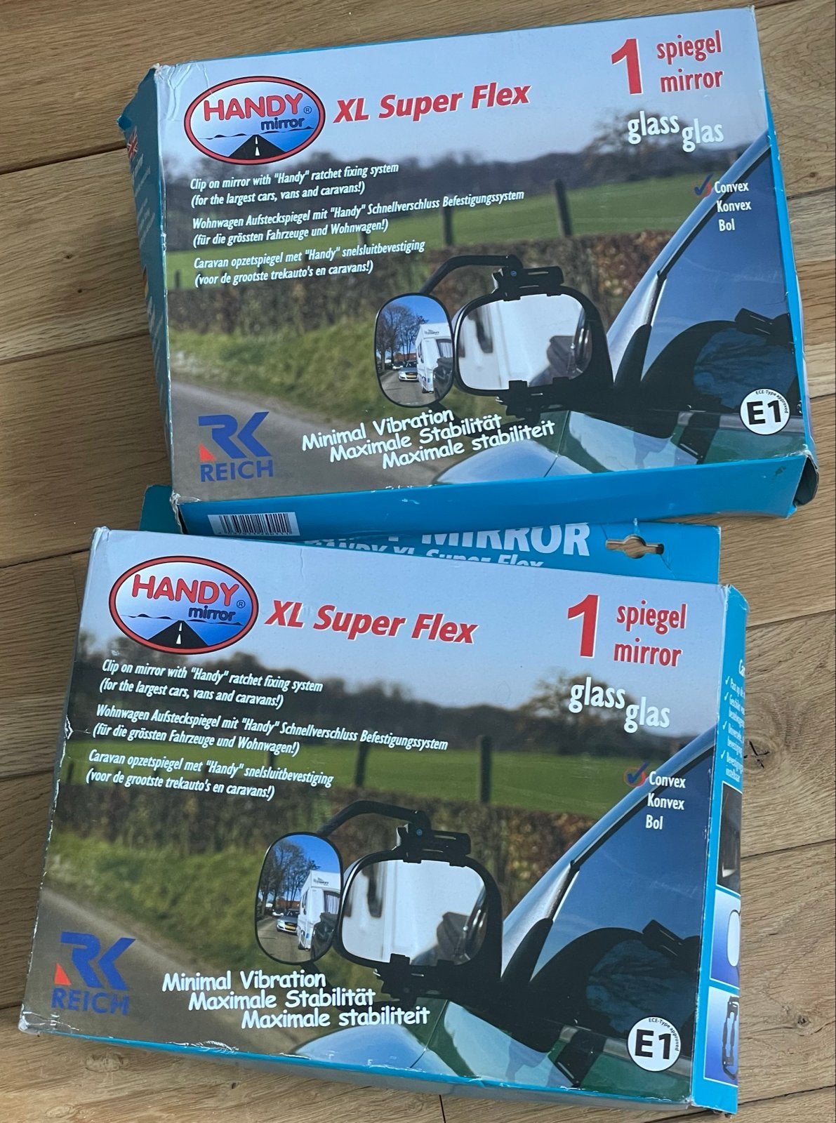 Handy Mirror XL Super Flex Caravan Spiegel (2 stuks), Ophalen, Gebruikt, Universele onderdelen