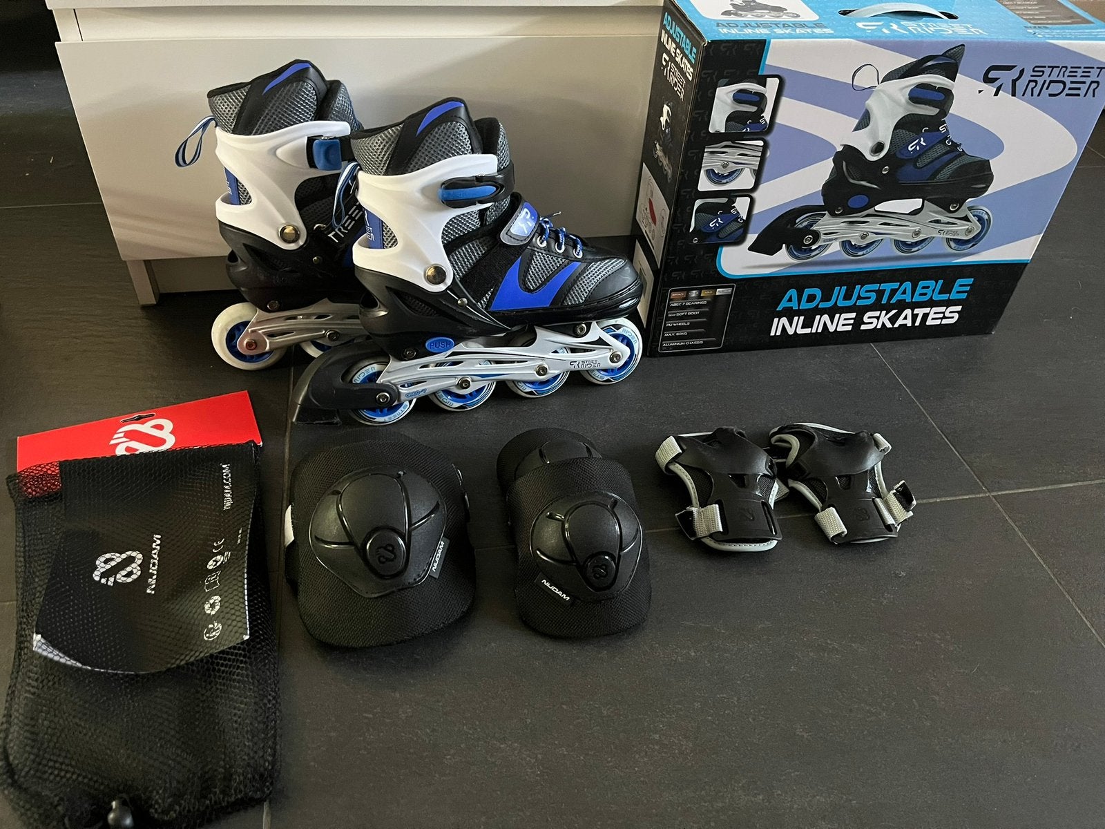 Streetrider skates mt35-38 (1x gedragen) - Incl. beschermset, Overige merken, Verstelbaar, Kinderen, Overige typen