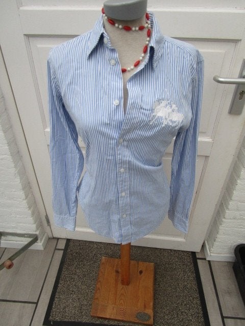 Slankafkledend getailleerd Ralph Lauren bloesje, 8 = M, Kleding | Dames, Blauw, Zo goed als nieuw, Ralph Lauren, Ophalen