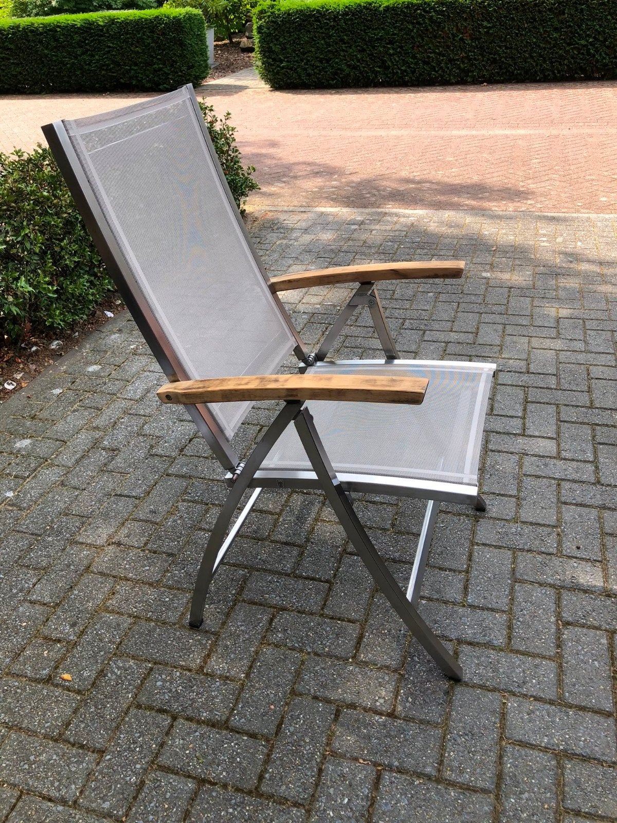4 Seasons Outdoor tuinset met verstelbare stoelen, Tuin en Terras, Tuinsets en Loungesets, Ophalen, 4 zitplaatsen, Gebruikt, Tuinset
