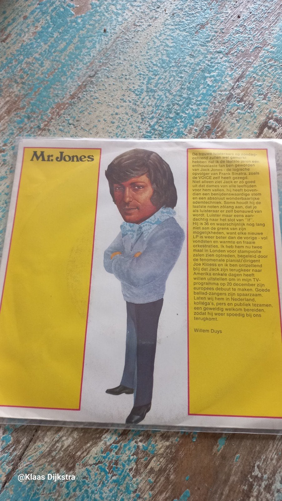 Jack Jones - Mr. Jones  (Willem Duys aanbeveling), Gebruikt, Ophalen of Verzenden, 1970 - 1979, Levenslied of Smartlap