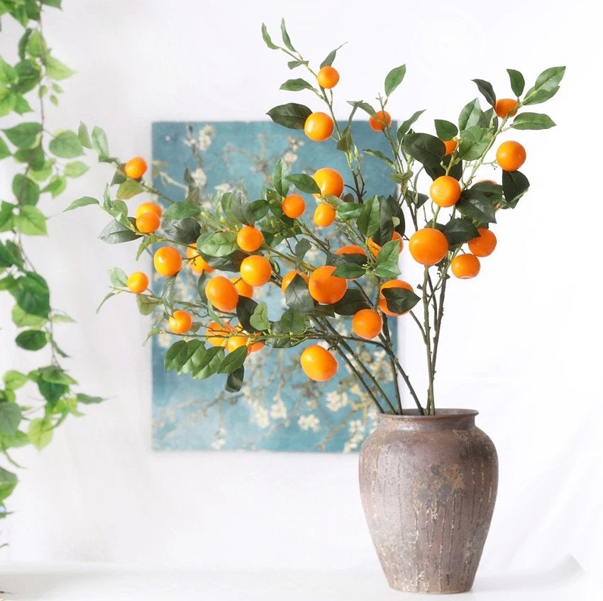 Kunst Sinaasappel Tak / Nep Plant Fruit Orange Boom Takken, Huis en Inrichting, Verzenden, Nieuw, Kunsttak