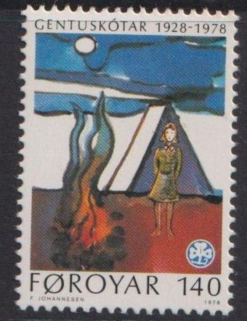 Føroyar (Faeröer) 1978; Meisjes Scouting - Mi 41.**PF., Ophalen of Verzenden, Denemarken, Postfris