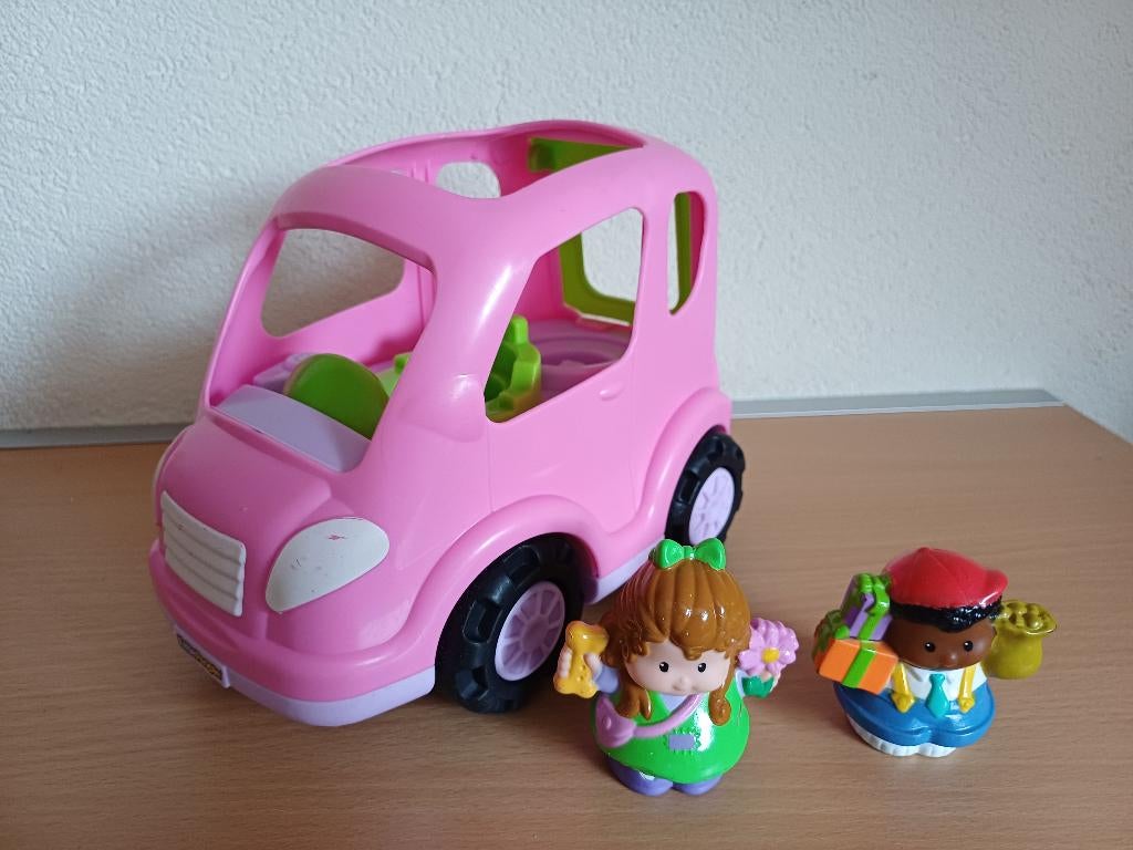 Fisher Price Little People Roze auto en poppetjes, Kinderen en Baby's, Speelgoed | Fisher-Price, Ophalen of Verzenden, Zo goed als nieuw