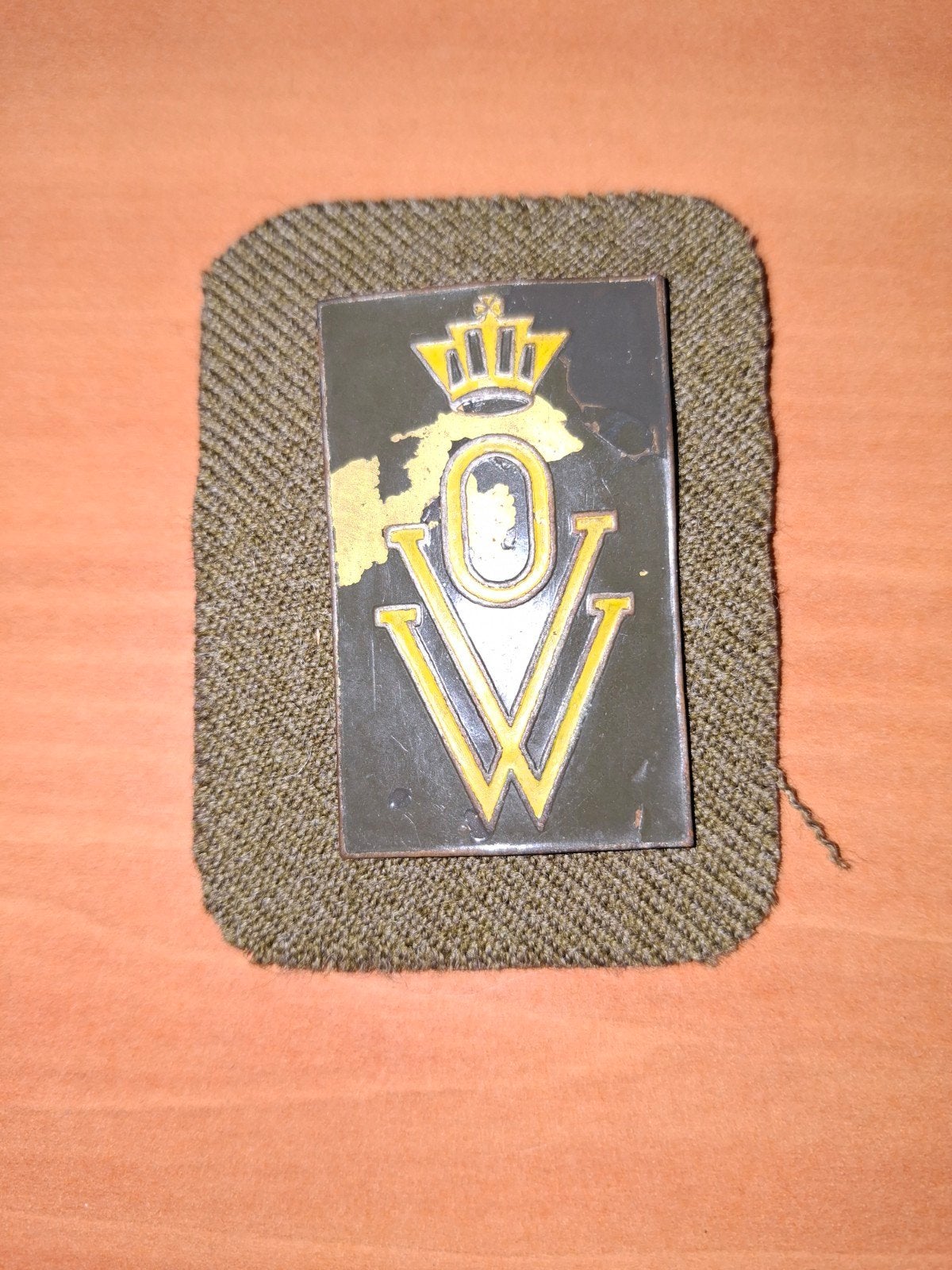 oude speld oorlogsvrijwilliger, Ophalen of Verzenden, Landmacht, Nederland, Embleem of Badge