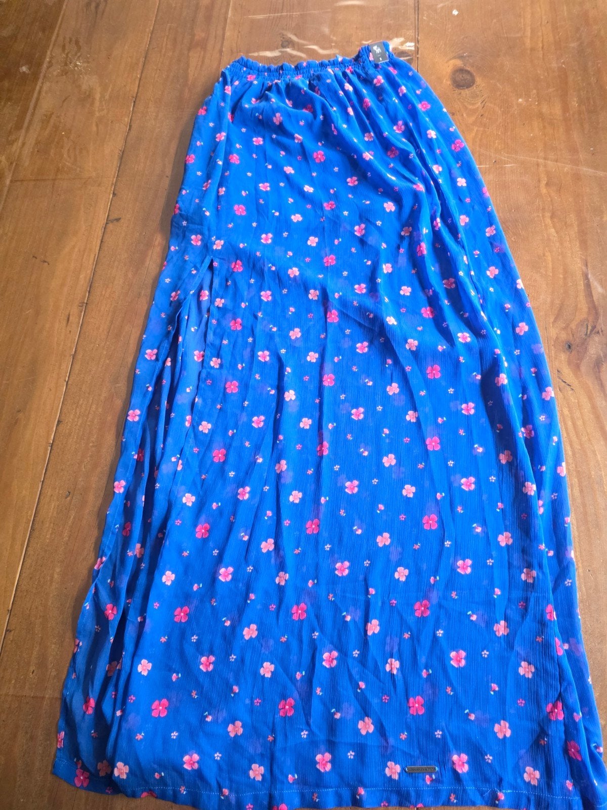 Abercrombie & Fitch Maxi Rok Blauw met Bloemenprint, Kleding | Dames, Rokken, Blauw, Nieuw, Ophalen of Verzenden, Maat 36 (S)