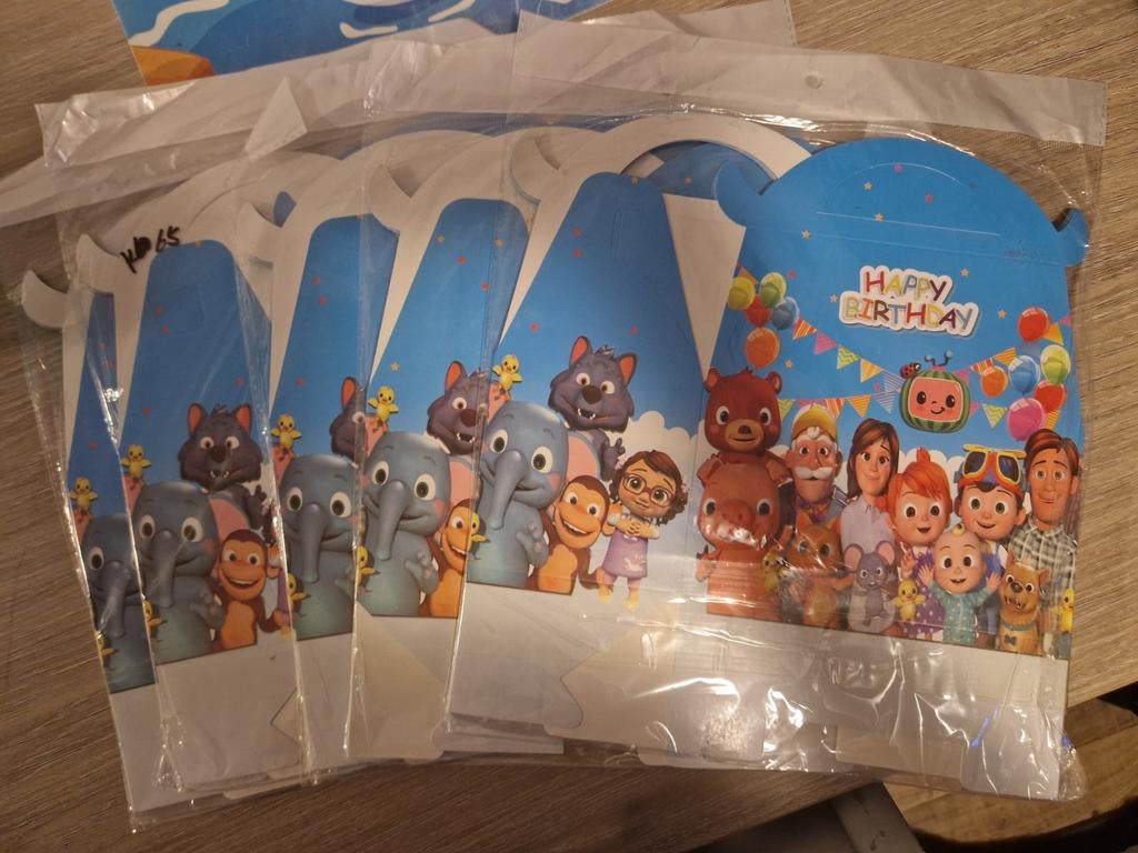Cocomelon Snoep Bakjes 5 pakken van 6 stuks Feestartikelen, Ophalen of Verzenden, Nieuw, Feestartikel, Verjaardag