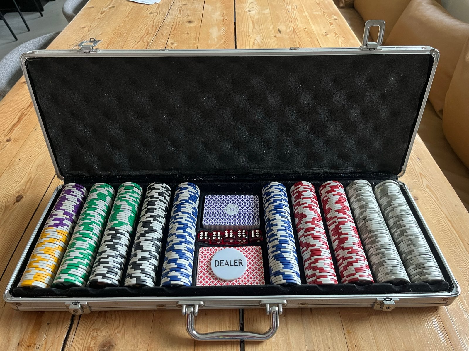 Complete Pokerset in Aluminium Koffer, Vijf spelers of meer, Ophalen, Gebruikt