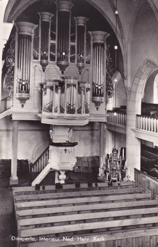 Dinxperlo. Ansichtkaart, Interieur - Orgel, Ned. Herv. Kerk., Verzamelen, Verzenden, 1940 tot 1960, Ongelopen, Gelderland