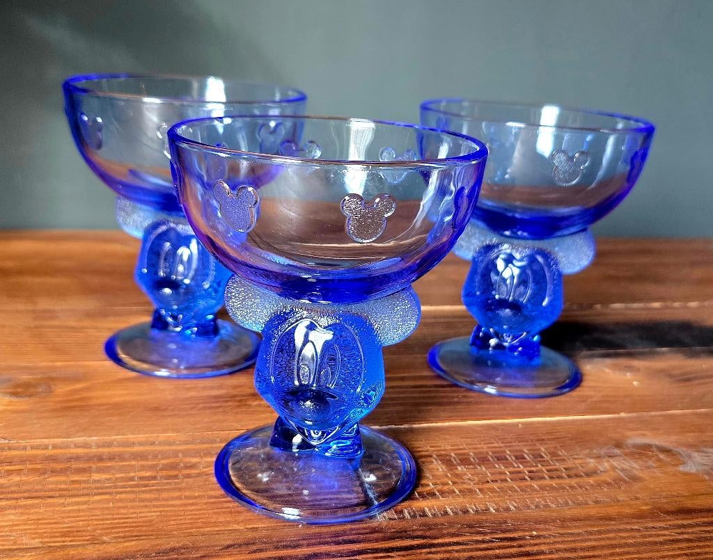 Originele Walt Disney Mickey Mouse ijscoupes in cobalt blauw, Ophalen of Verzenden