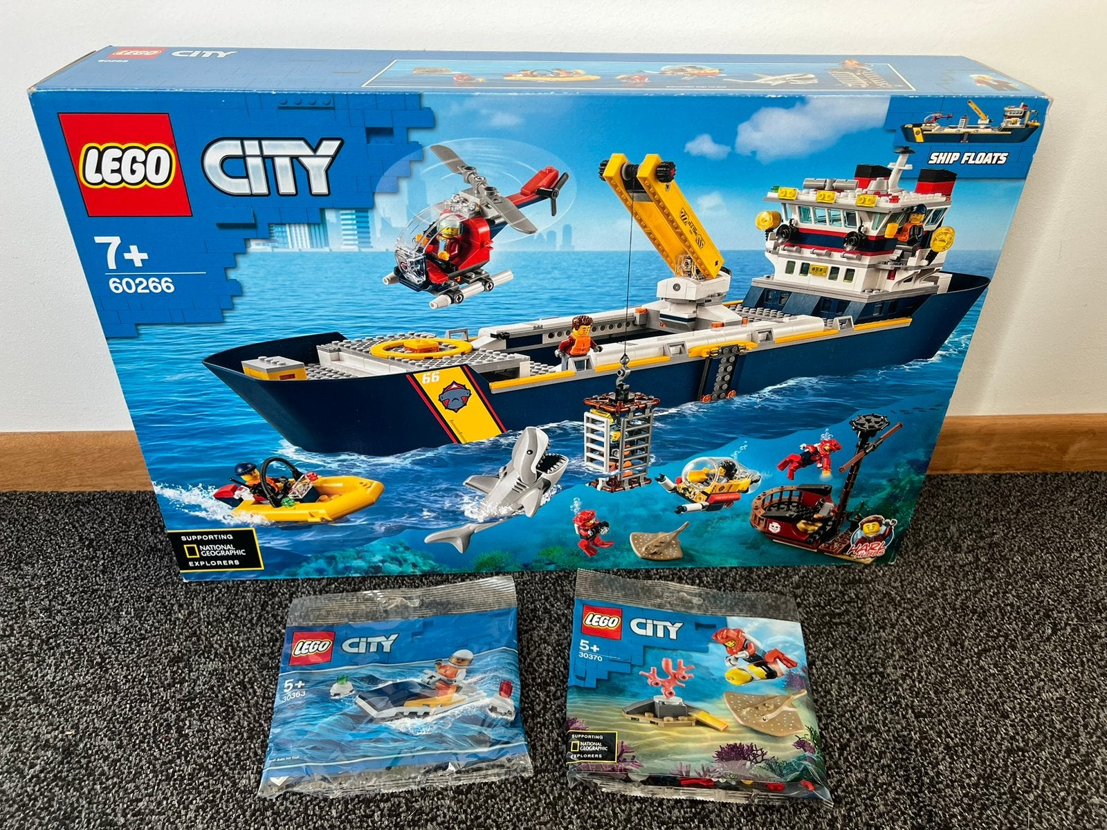 Lego NIEUW onderzoeksboot 60266 oceaan schip + polybags, Kinderen en Baby's, Speelgoed | Duplo en Lego, City, Lego, Nieuw, Ophalen of Verzenden