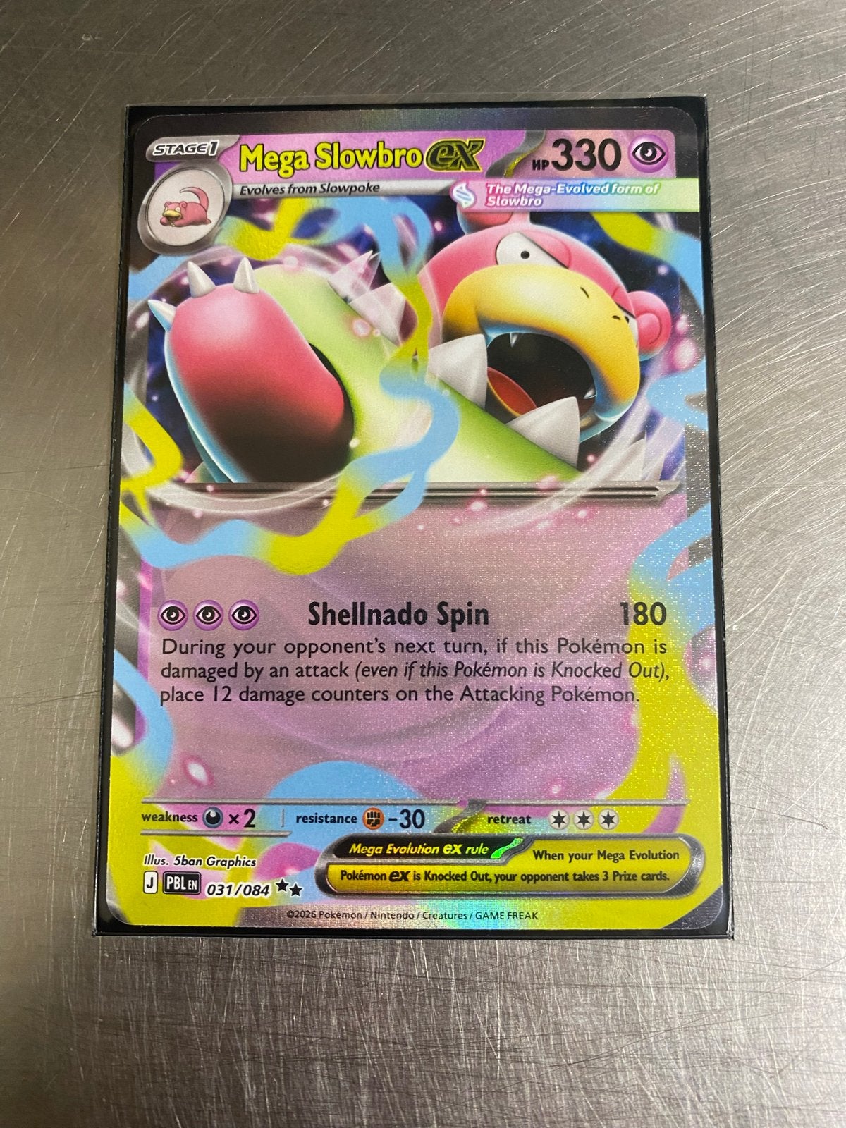 Pokémon Mega Slowbro EX 031/084 Kaart, Hobby en Vrije tijd, Verzamelkaartspellen | Pokémon, Ophalen, Zo goed als nieuw, Losse kaart