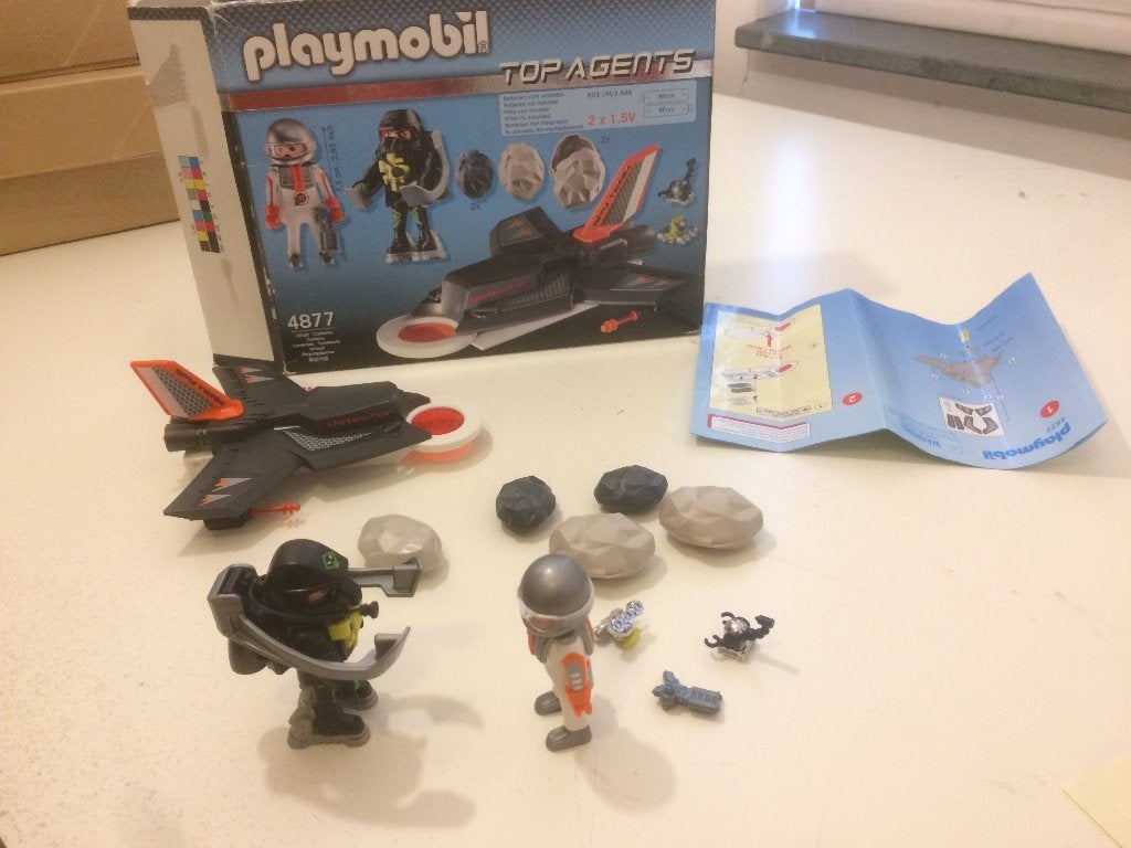playmobil 4877: Vliegtuigje met metaaldetector. In doos., Ophalen of Verzenden, Gebruikt, Complete set