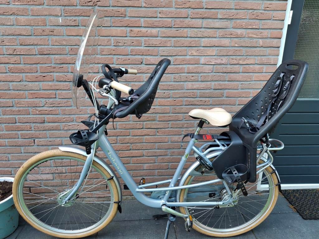 Batavus Mambo Moederfiets +extra's - Stonewash Blauw, 53cm, Fietsen en Brommers, Ophalen, 2 zitjes, Buggydrager, Batavus