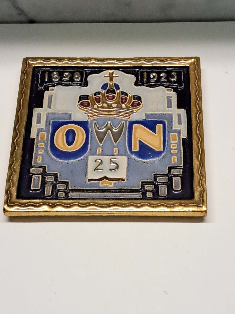 westraven cloisonne tegel 1898- 1923 Wilhelmina 25 jaar O N, Ophalen of Verzenden