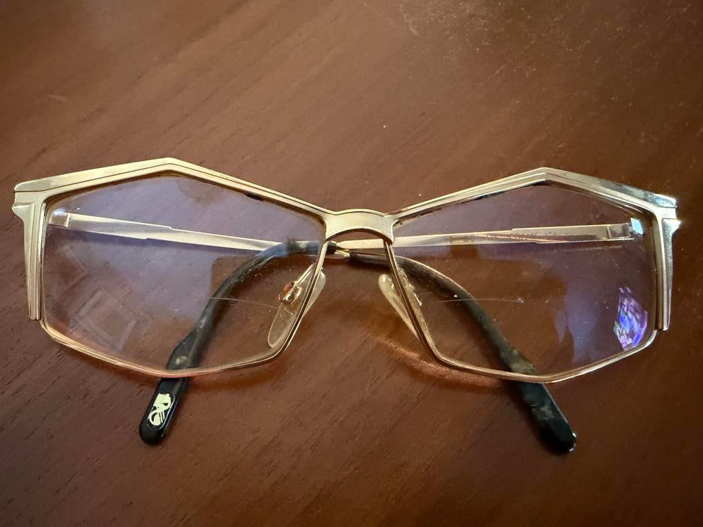Vintage Squash Aquila B2 bril - Jaren '80 zilver/goud, Ophalen of Verzenden, Zo goed als nieuw