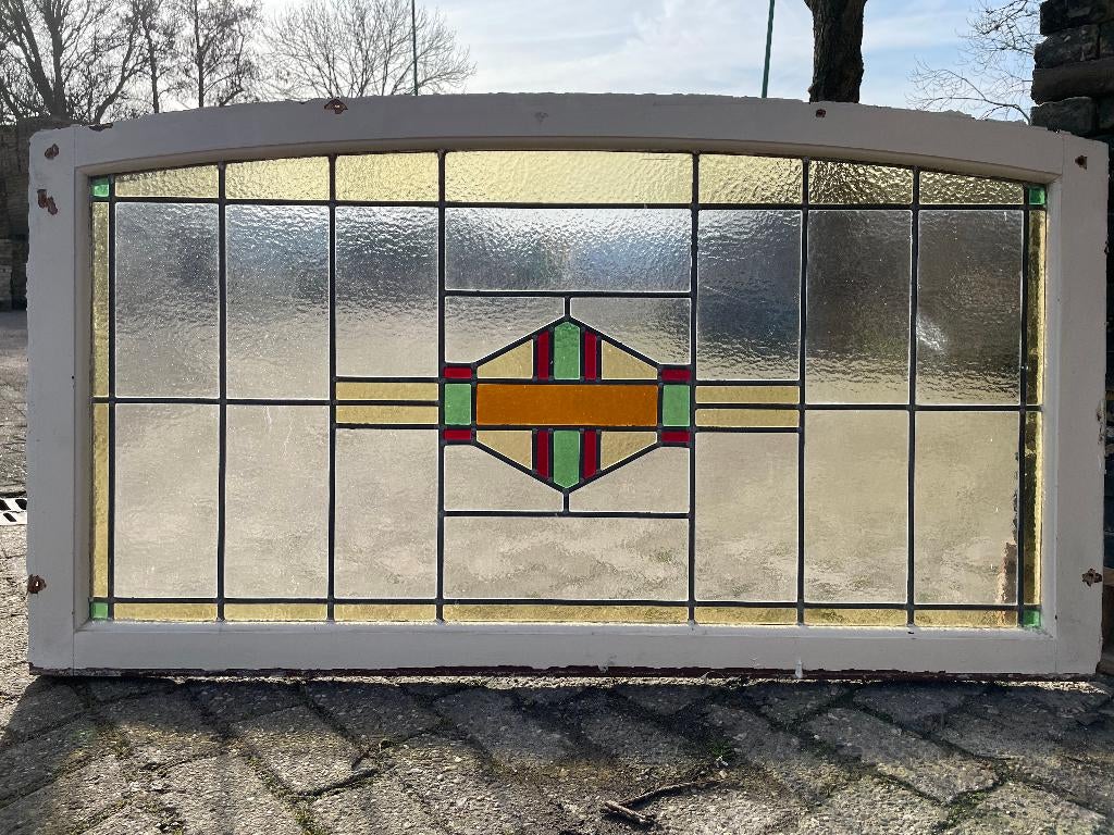 4 Antieke glas in lood ramen 120x80cm, Ophalen