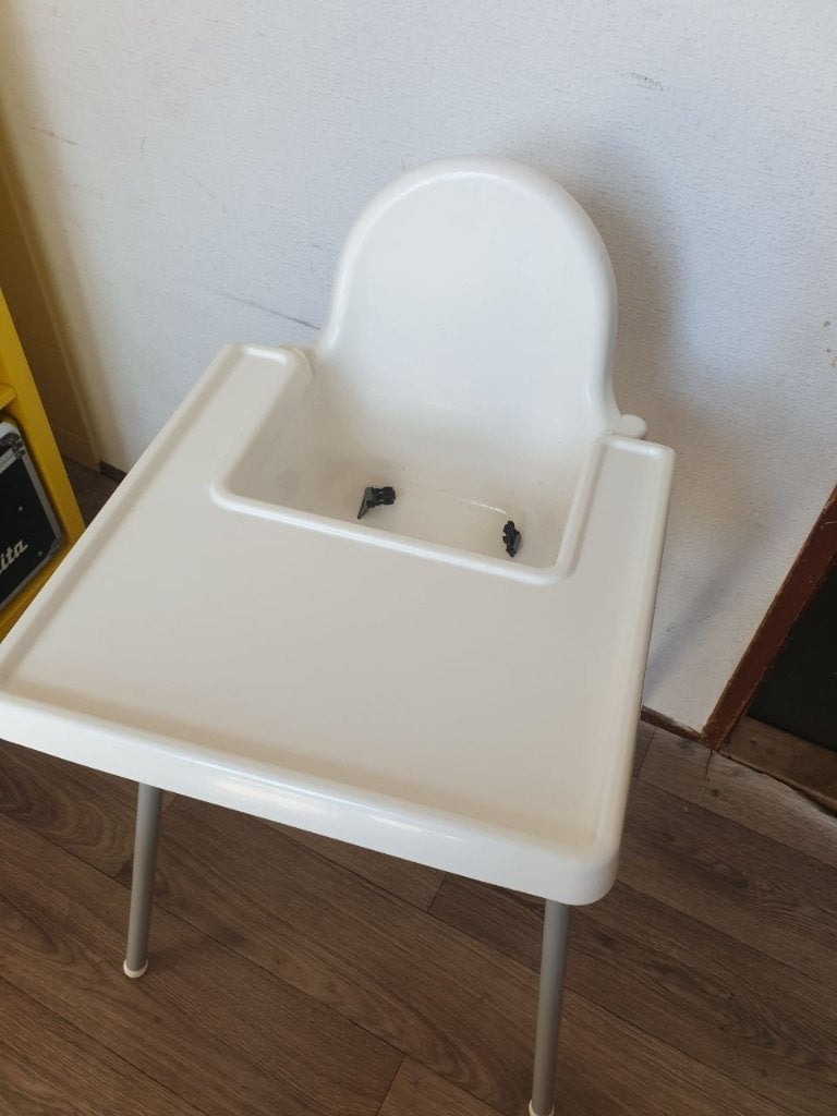 Antilop eetstoel van Ikea | wit ( met blad en riem ), Ophalen, Gebruikt, Overige typen, Afneembaar eetblad