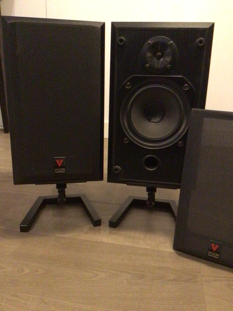 B&W Vision DS1 Speakerset met Stands, Audio, Tv en Foto, Luidsprekers, Ophalen, Gebruikt, 60 tot 120 watt, Bowers & Wilkins (B&W)