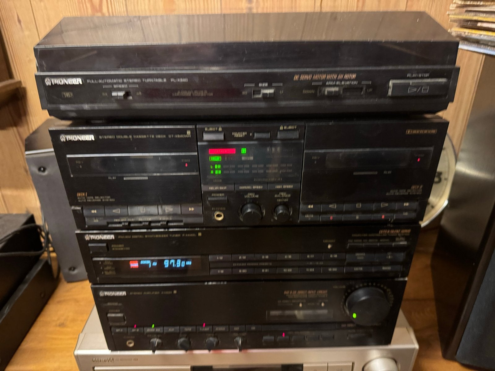 Pioneer Stereoset met draaitafel, dubbel cassettedeck, tuner, Gebruikt, Cassettedeck, Pioneer, Losse componenten