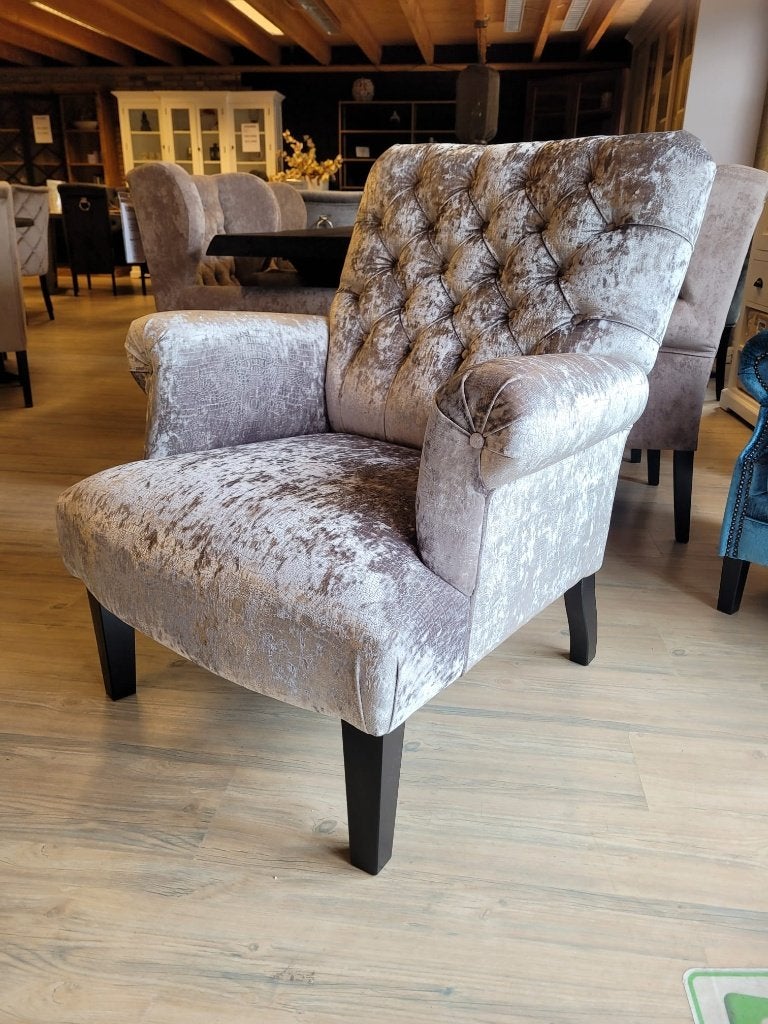 *OPRUIMING Fauteuil Arthur Stof Croco Zilver €554 NU €459 11, Landelijke fauteuil Arthur stof diva croco zilver gratis bezorg