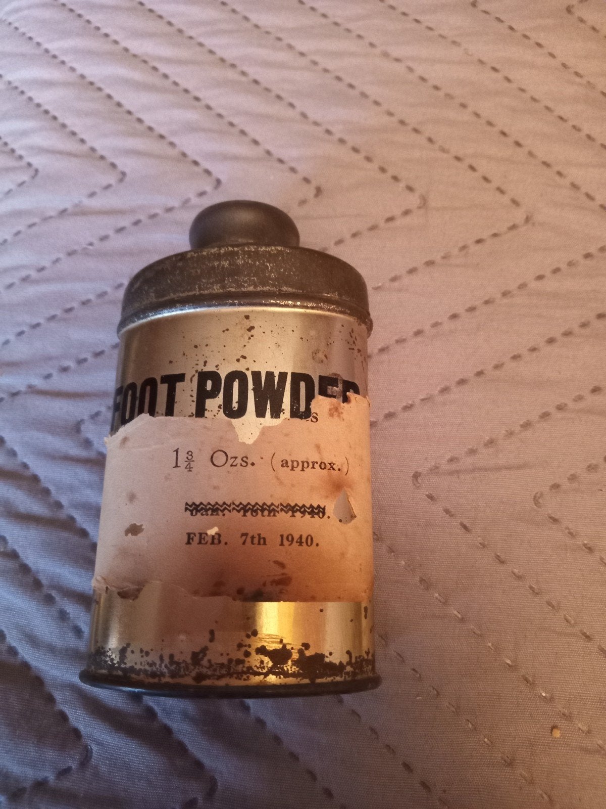 Antiek klein blikje 'Foot Powder' uit 1940, Ophalen of Verzenden