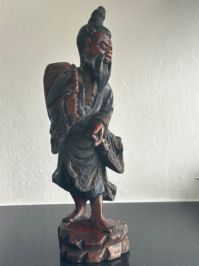 Antieke Handgesneden beeld/ Wijze Man, Antiek en Kunst, Ophalen of Verzenden