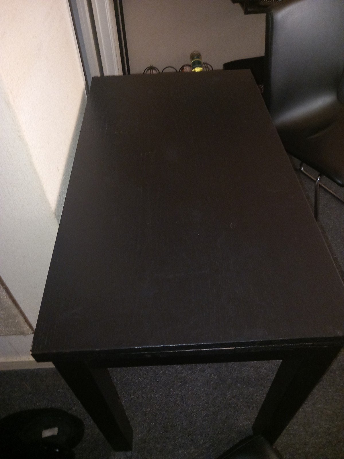 zwart houten schuiftafel met 2 zwarte stoelen, Ophalen, Gebruikt, 75 cm of meer, 60 cm of meer