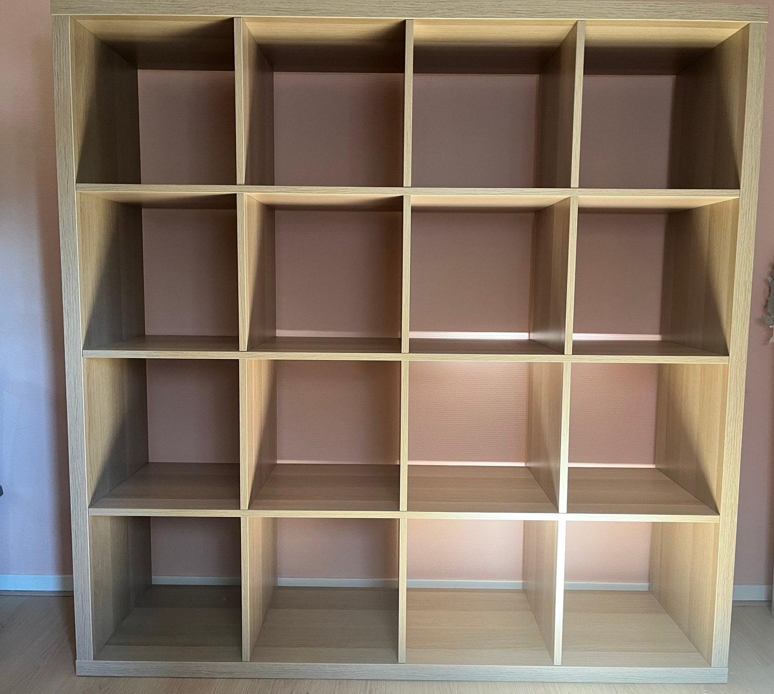 Ikea kallax gelazuurd eikeneffect 16 vaks 147 x 147cm, Ophalen, 100 tot 150 cm, Zo goed als nieuw, Minder dan 150 cm