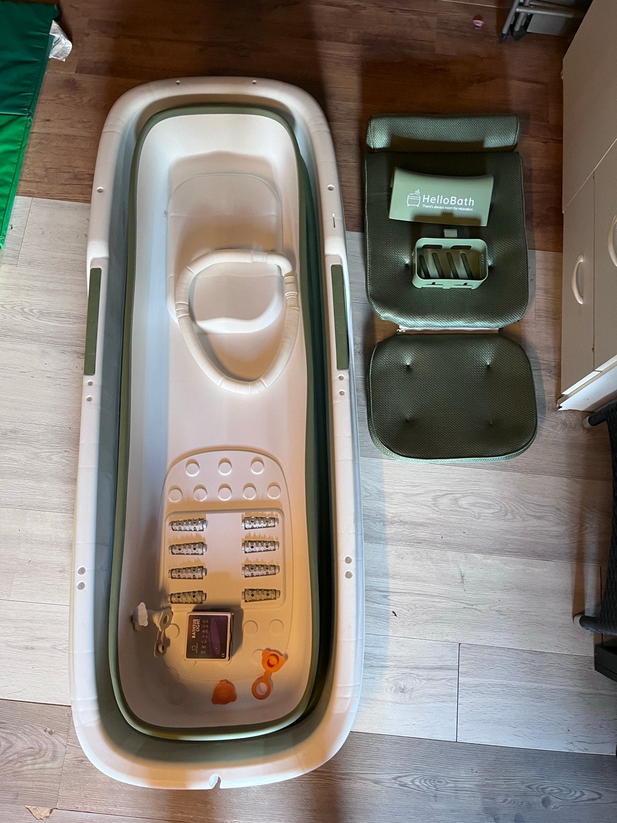 Hello bath xxl 157cm lang sage green, Overige typen, Ophalen of Verzenden, Zo goed als nieuw, Minder dan 100 cm