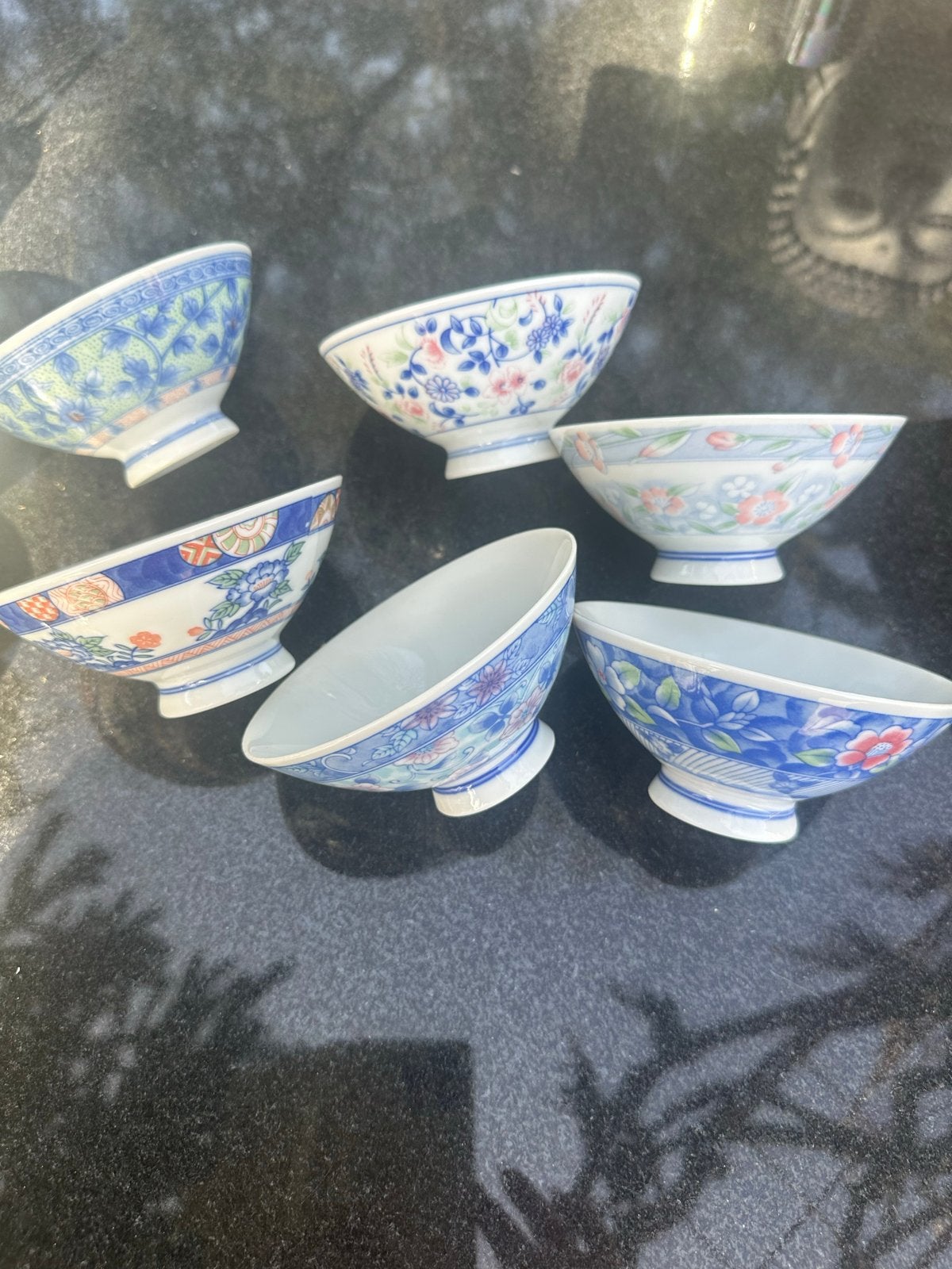 Set van 6 vintage Chinese/Japanse theekopjes/schaaltjes, Antiek en Kunst, Ophalen of Verzenden