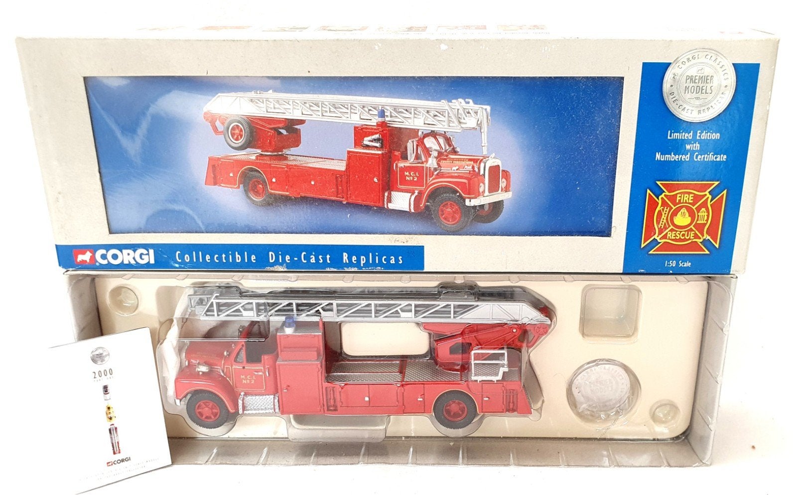 Corgi Toys 1:50 Mack B-Serie Milwaukee Ladder Brandweerwagen, Hobby en Vrije tijd, Ophalen of Verzenden, Nieuw, Bus of Vrachtwagen
