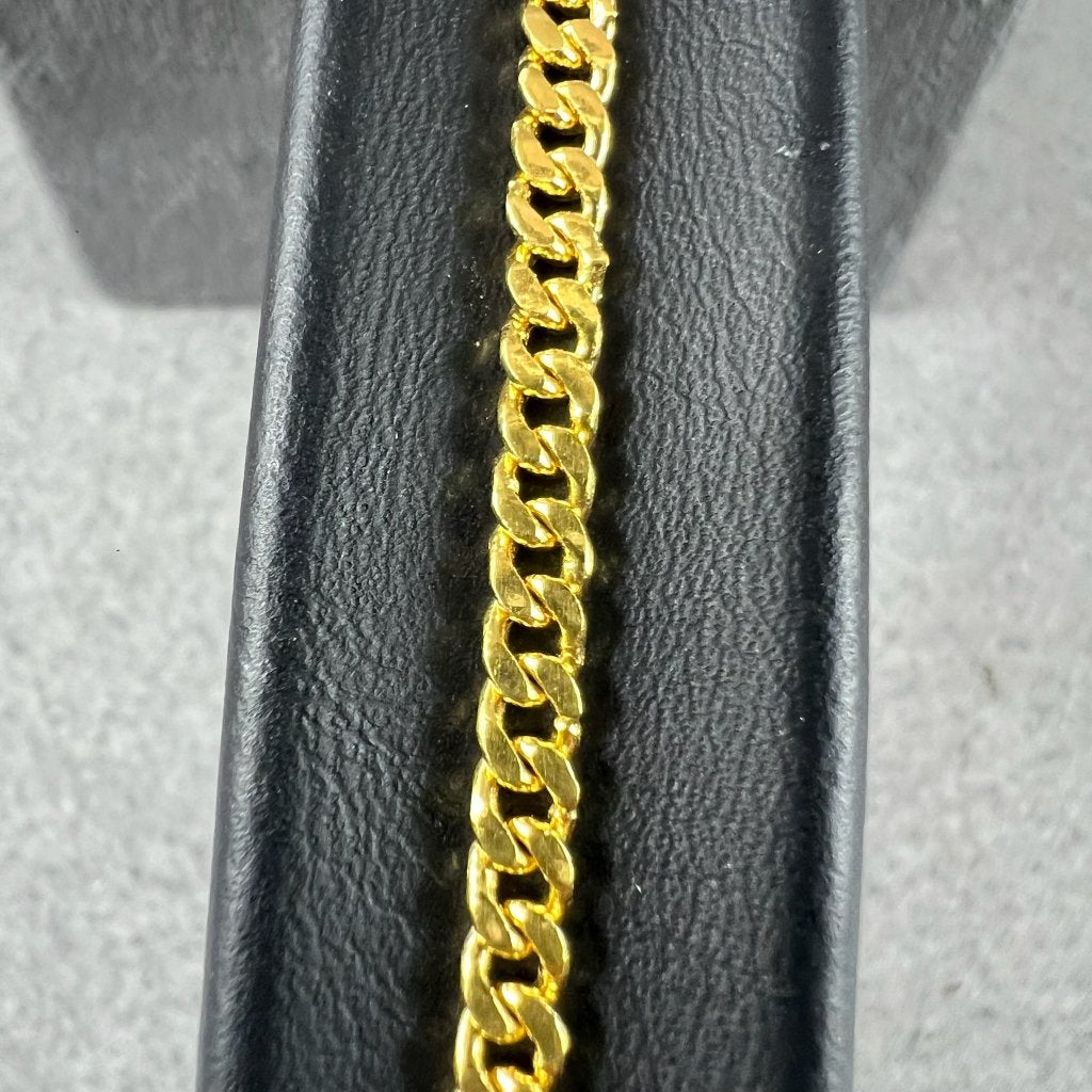 Gouden Armband | 24k | 9,99g | Gourmetschakel+bedel | 416841, Gebruikt, Ophalen of Verzenden, Met bedels of kralen, Goud
