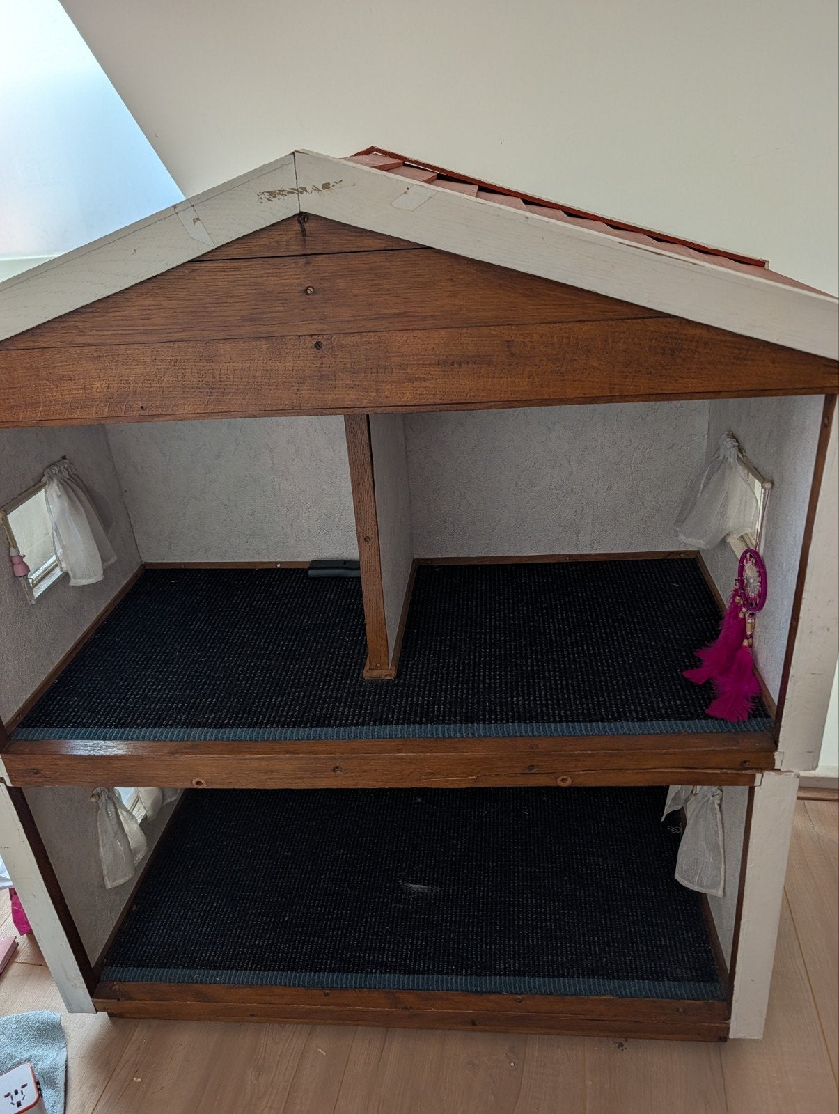 Groot houten poppenhuis - 2 losse delen -opknapper, Ophalen, Gebruikt, Poppenhuis