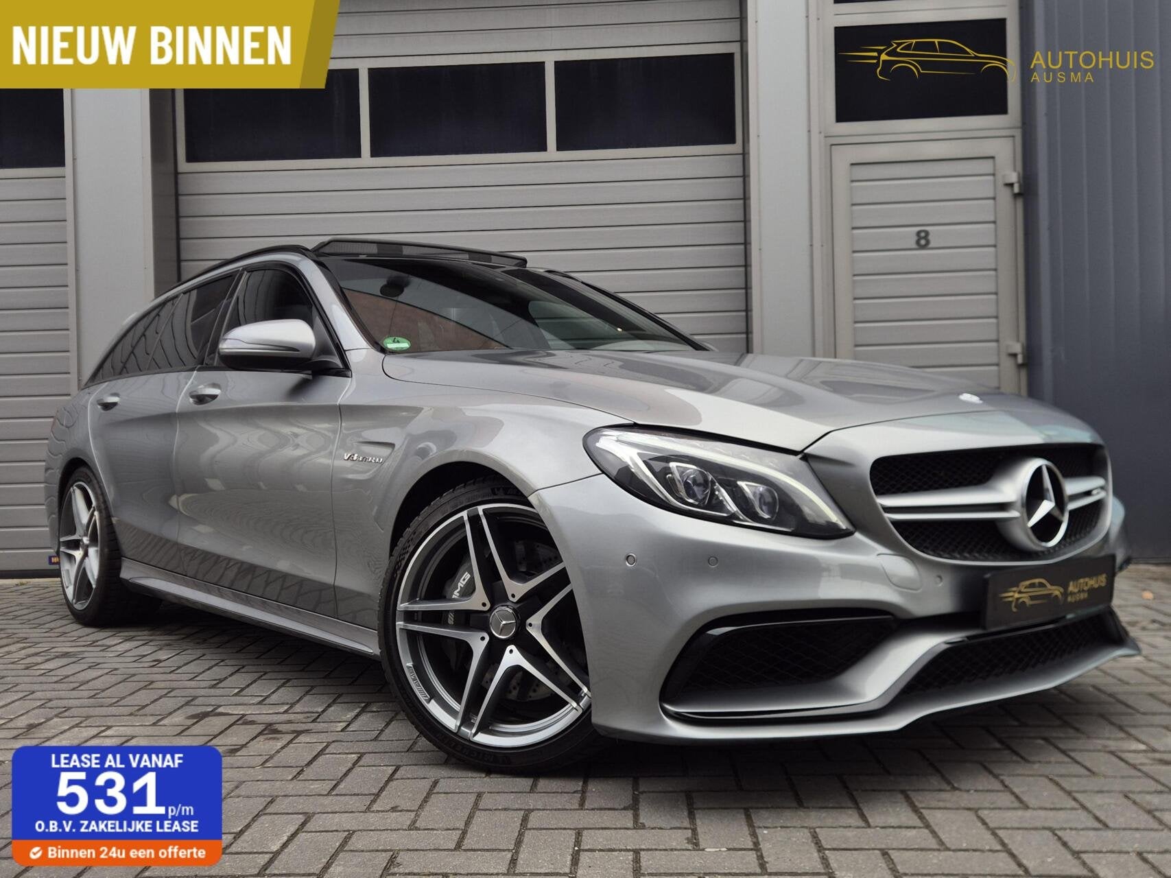 Mercedes-Benz C-klasse Estate AMG 63 Downpipe/Pano/600PK/Bur, Automaat, Achterwielaandrijving, Gebruikt, Met garantie (alle)