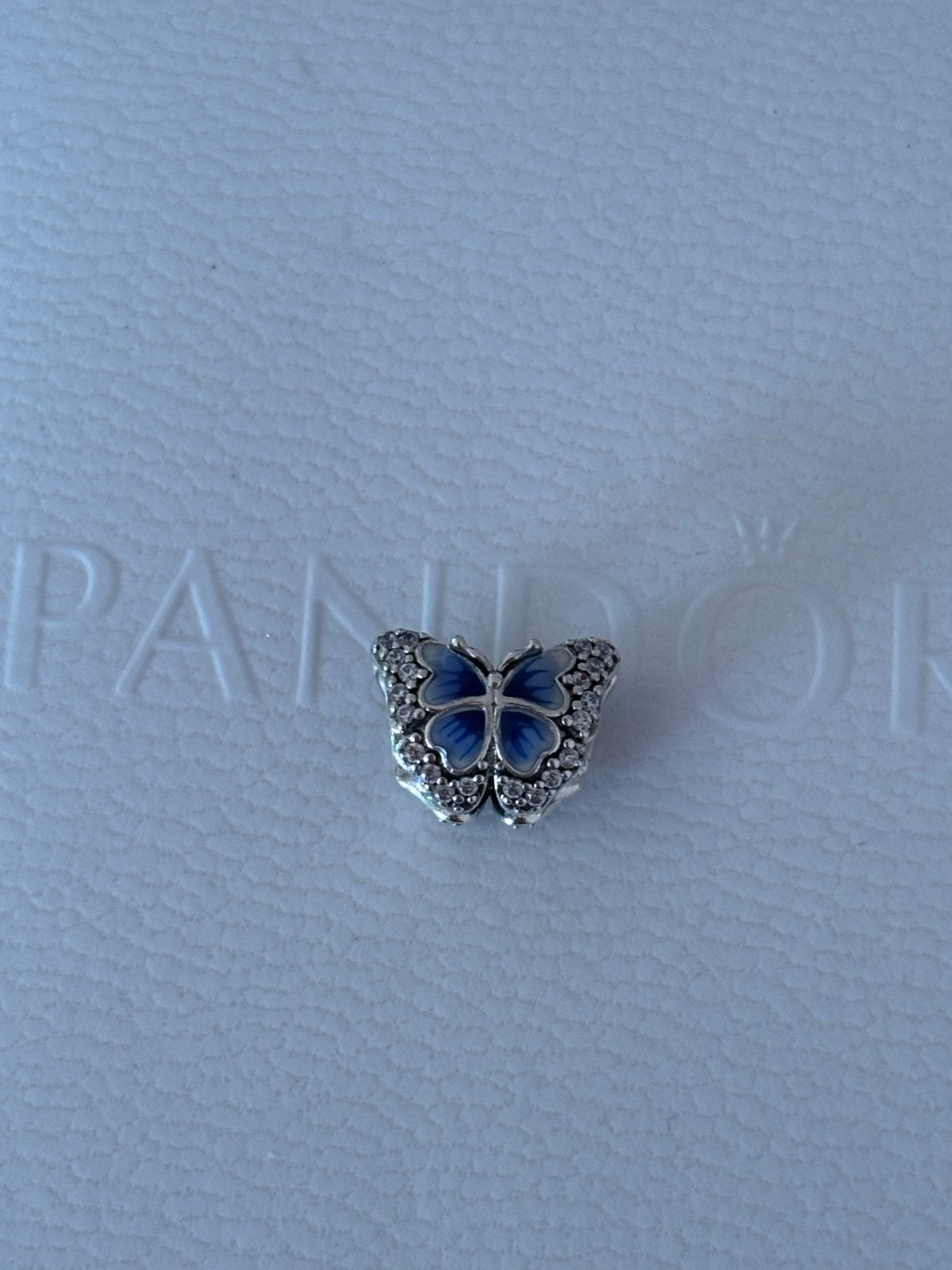 Pandora Vlinder Bedel met Strass - Zilver, Pandora, Ophalen of Verzenden, Zo goed als nieuw, 1 bedel
