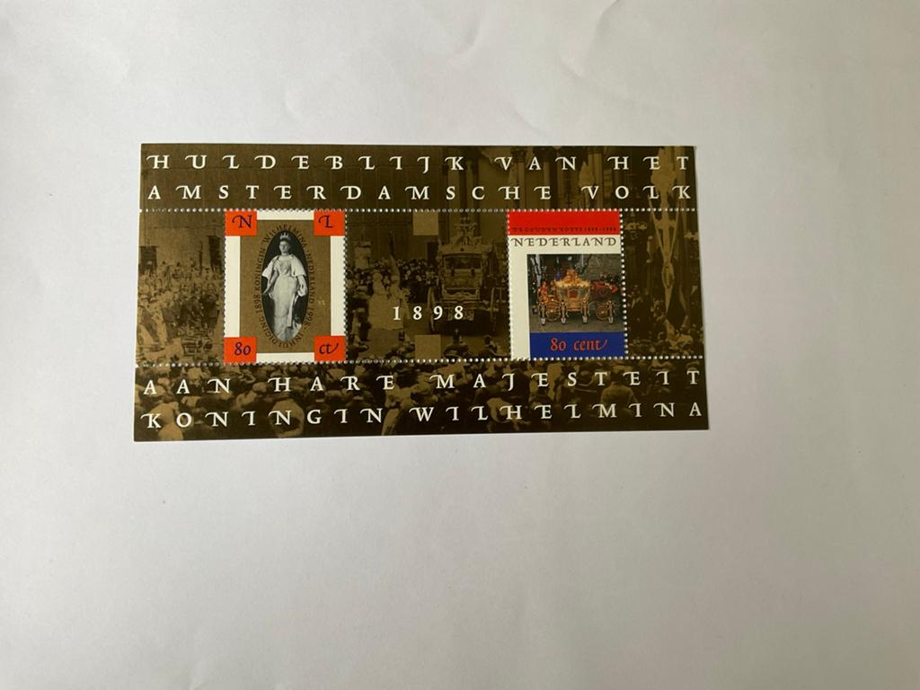 Blok 100 jaar inhuldiging en Gouden koets, Verzenden, Na 1940, Postfris
