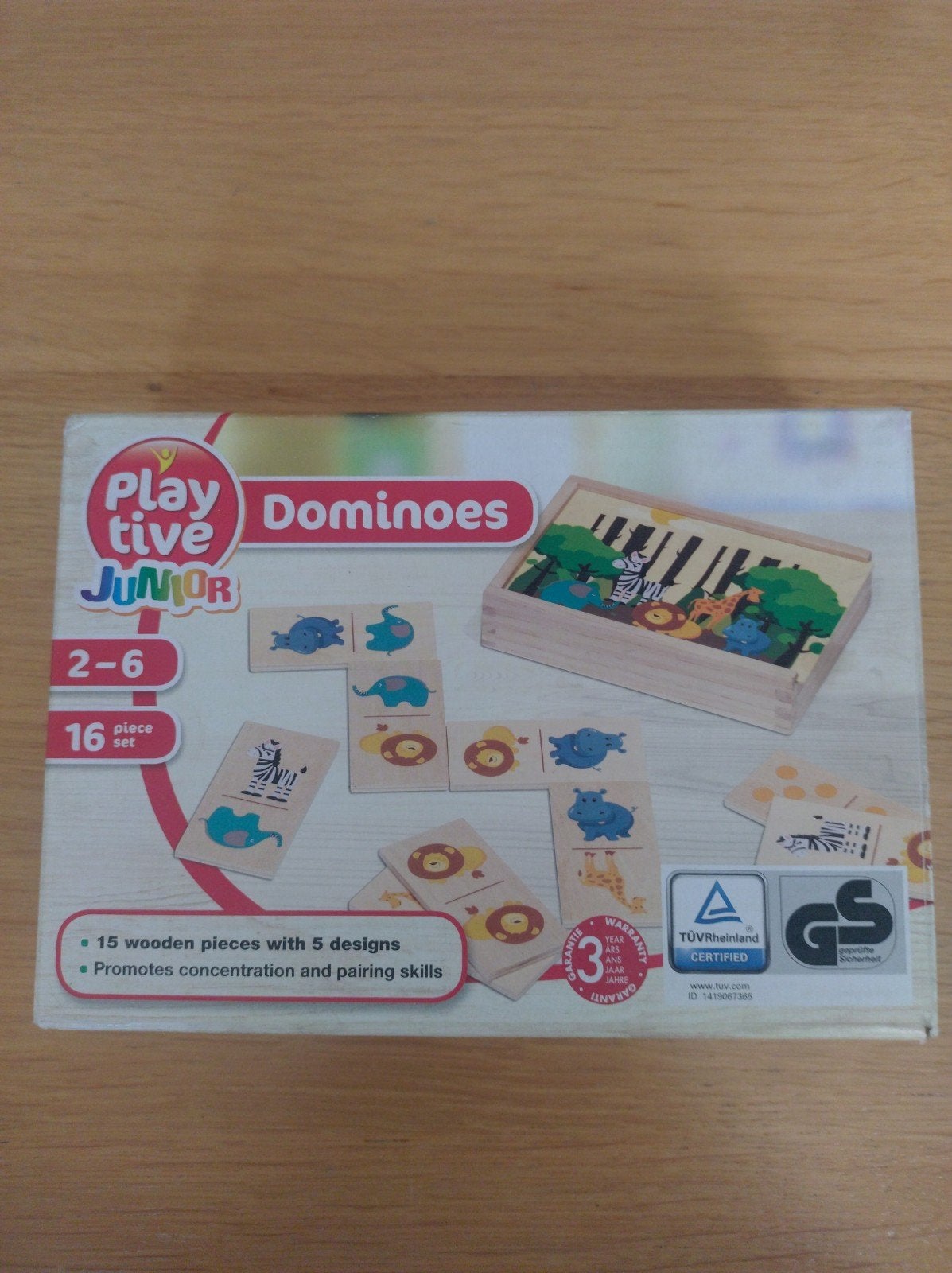 Playtive Junior Houten Domino Dieren en Cijfers, Ophalen of Verzenden, Zo goed als nieuw