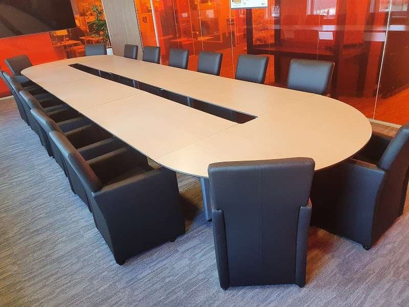 Nieuwe Verrijdbare vergaderstoel / eetkamerstoel op wielen, VST, Zwart, Nieuw, Ophalen of Verzenden