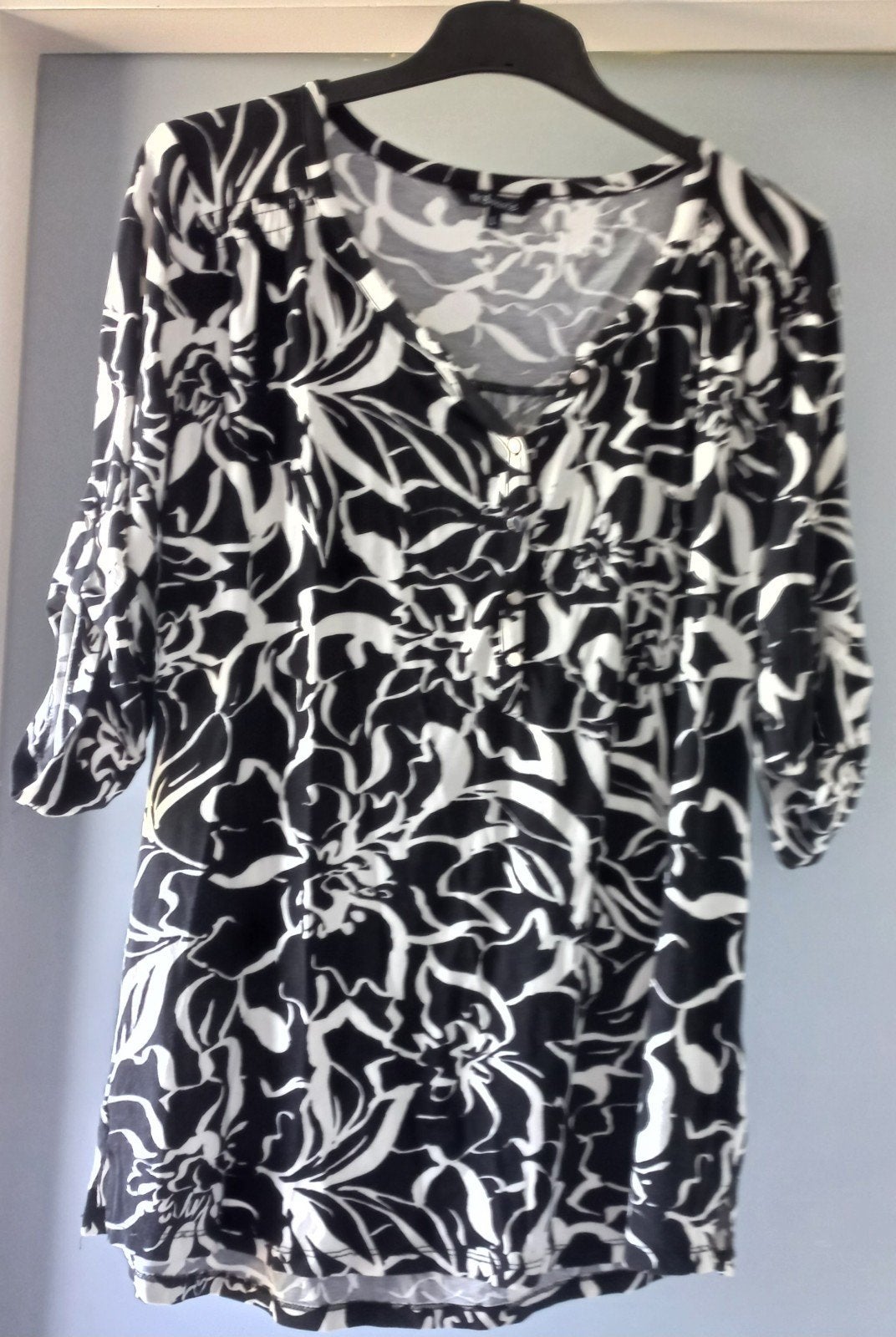 MS Mode Zwart-wit shirtje Maat L, Wit, Maat 42/44 (L), Ophalen of Verzenden, MS Mode