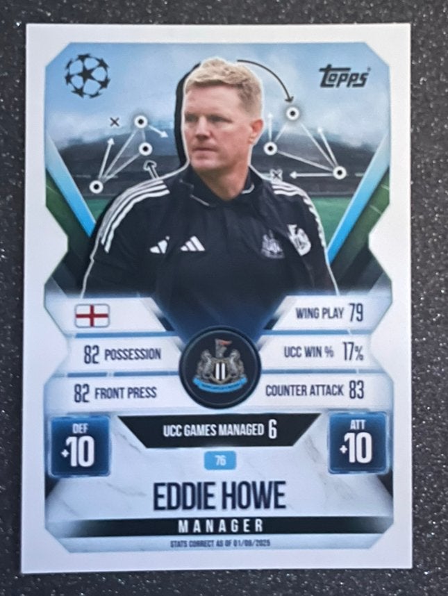 Topps MA EXTRA 25/26  MANAGER  EDDIE HOWE  NEWCASTLE UNITED, Verzenden, Zo goed als nieuw, Plaatje