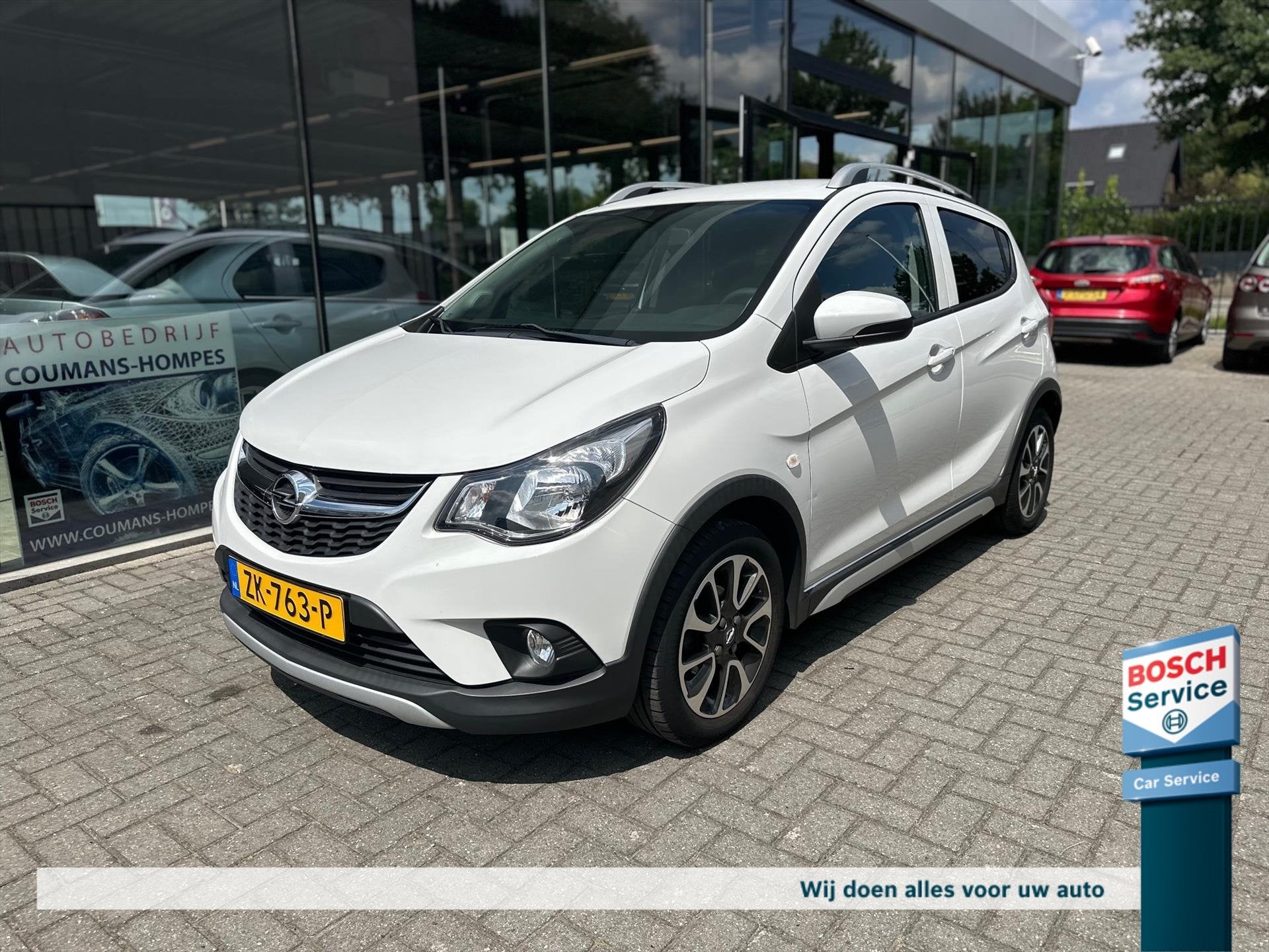 Opel Karl 1.0 Start/Stop 75pk ROCKS Online Edition, Auto's, 839 kg, Stof, Gebruikt, Wit