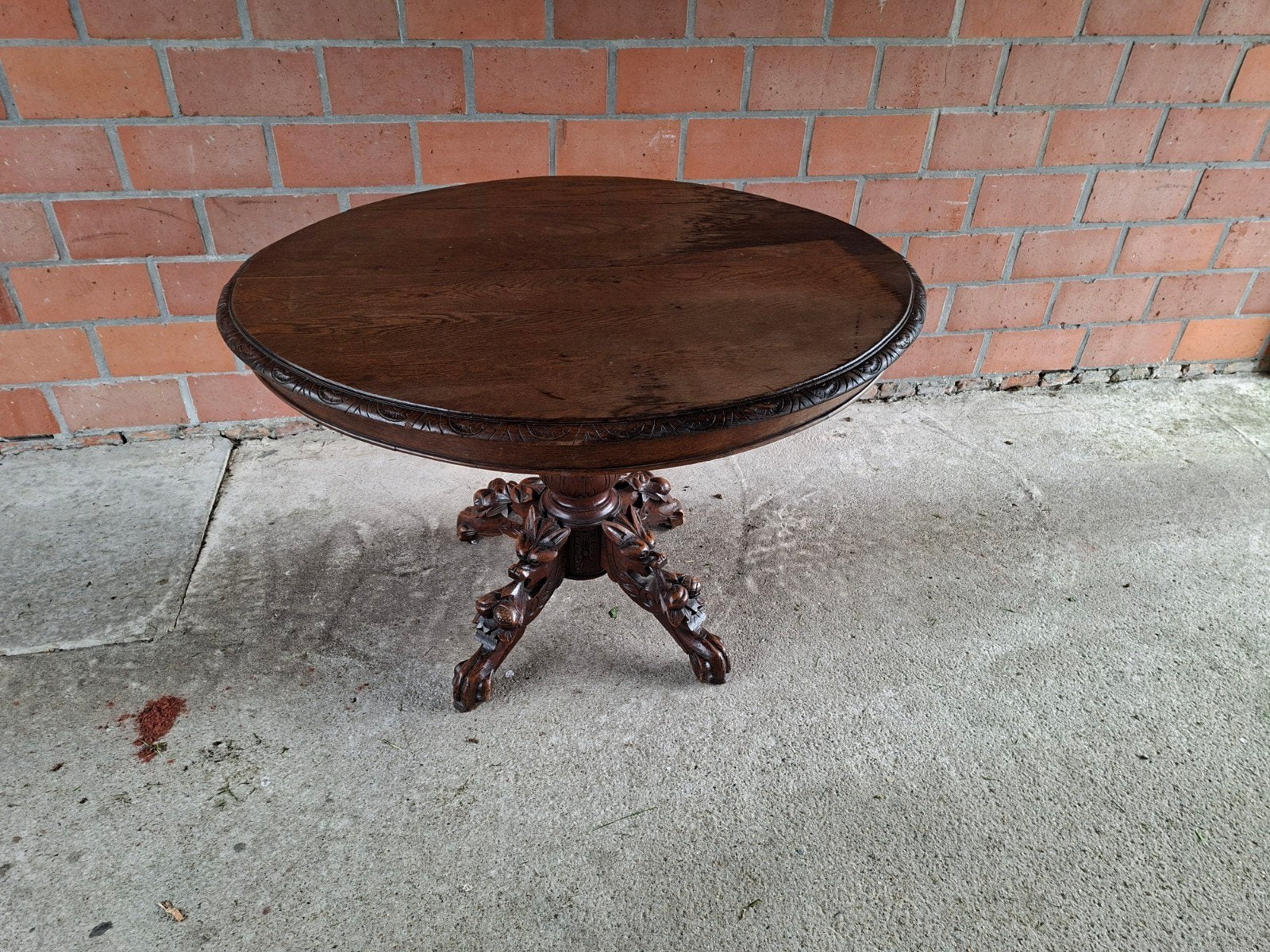 Antieke Franse eiken jachttafel 19de eeuw, Ophalen