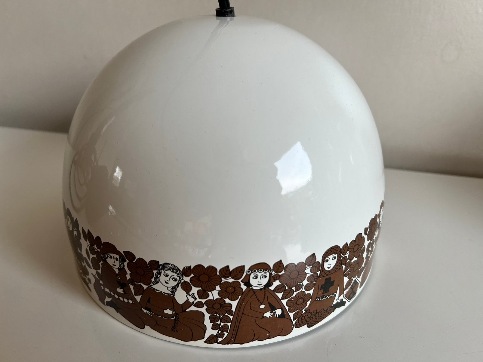 ARABIA Wärtsilä Emaille Hanglamp Kaj Franck Uosikkinen 70’s, Ophalen of Verzenden