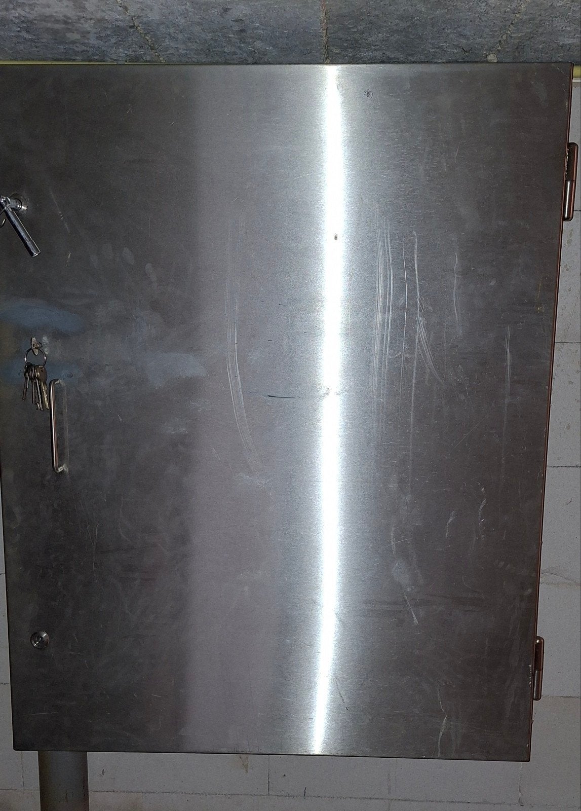 RVS wandkast met slot 100x80x17cm, Ophalen