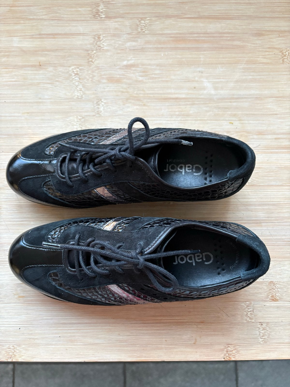 Gabor Comfort sneakers - Zwart met crocoprint, Kleding | Dames, Schoenen, Zwart, Ophalen of Verzenden, Sneakers of Gympen, Zo goed als nieuw